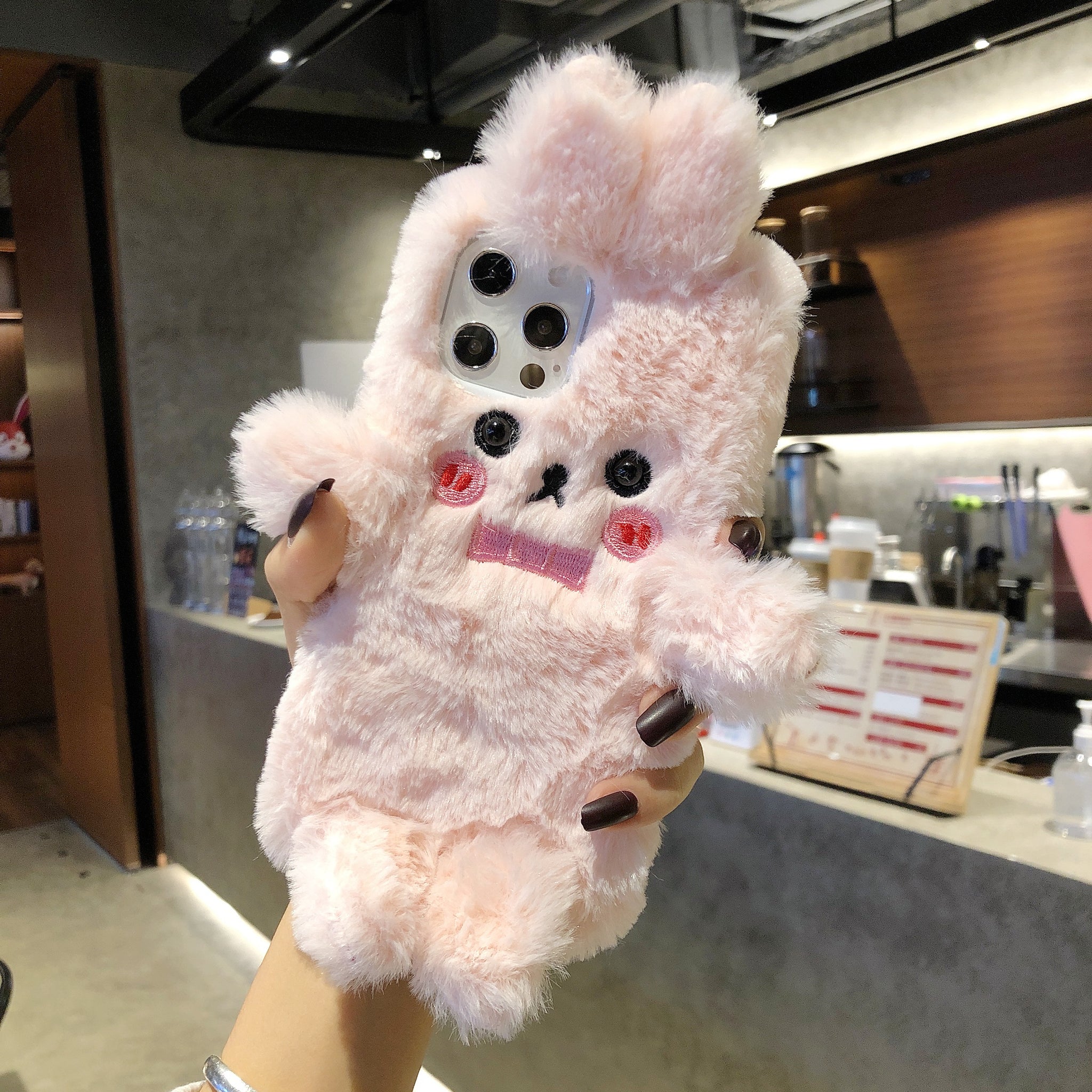 Cute Bunny Plush iPhone Cases for Series 14 13 12 11 X Xs Pro Max