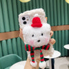 Christmas Santa Puppy Plush iPhone Cases for Series 14 13 12 11 X Xs XR Pro Max