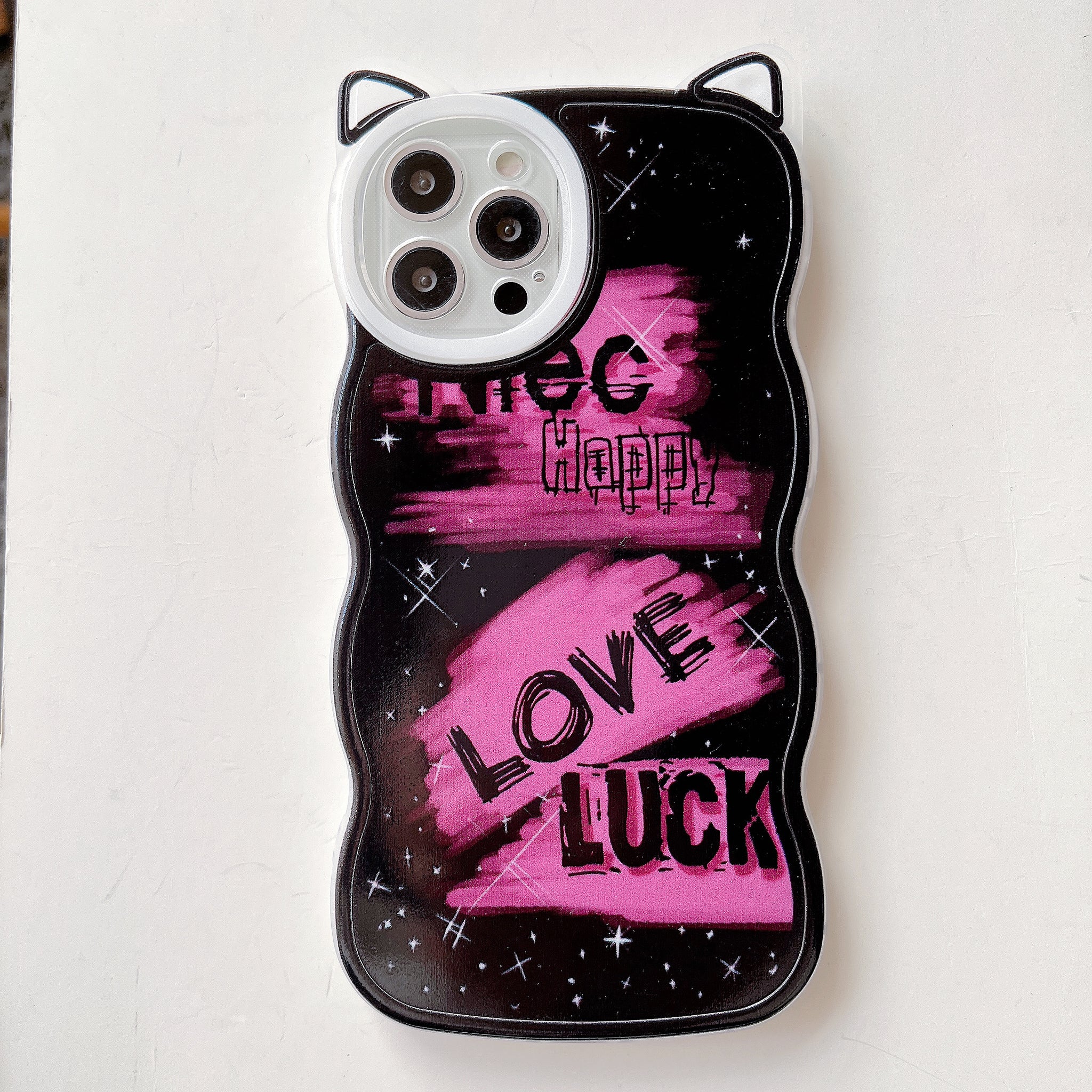 Cute Pinky Kitty Ear iPhone Cases for Series 14 13 12 11 X Xs Pro Max
