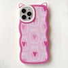 Cute Heart Pattern with Kitty Ears iPhone Case for Series14 13 12 11 Pro Max X Xs