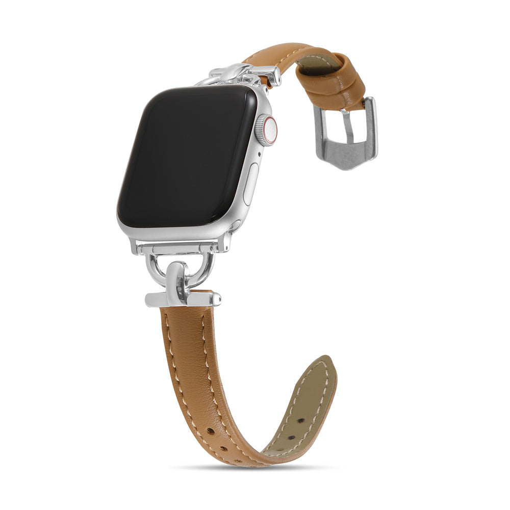 Luxury Leather with Silver Buckle Apple Watch Bands for iWatch All Series