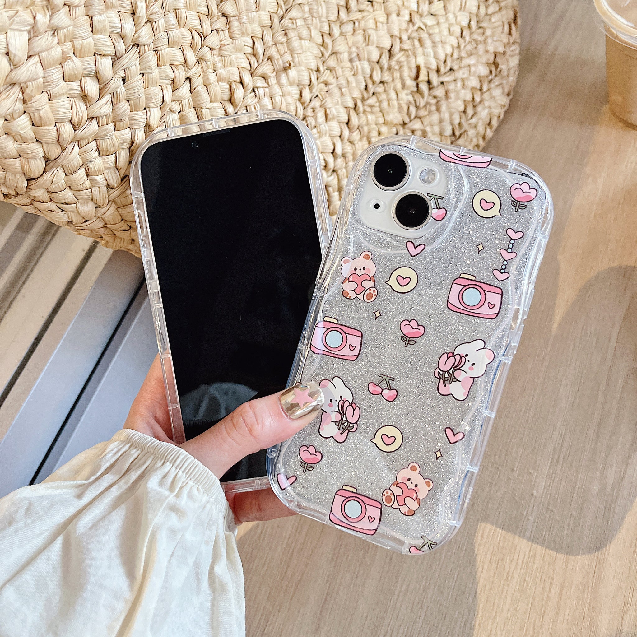 Cute Bunny and Bear Cases for iPhone 14 13 12 11 X Xs XR Pro Max