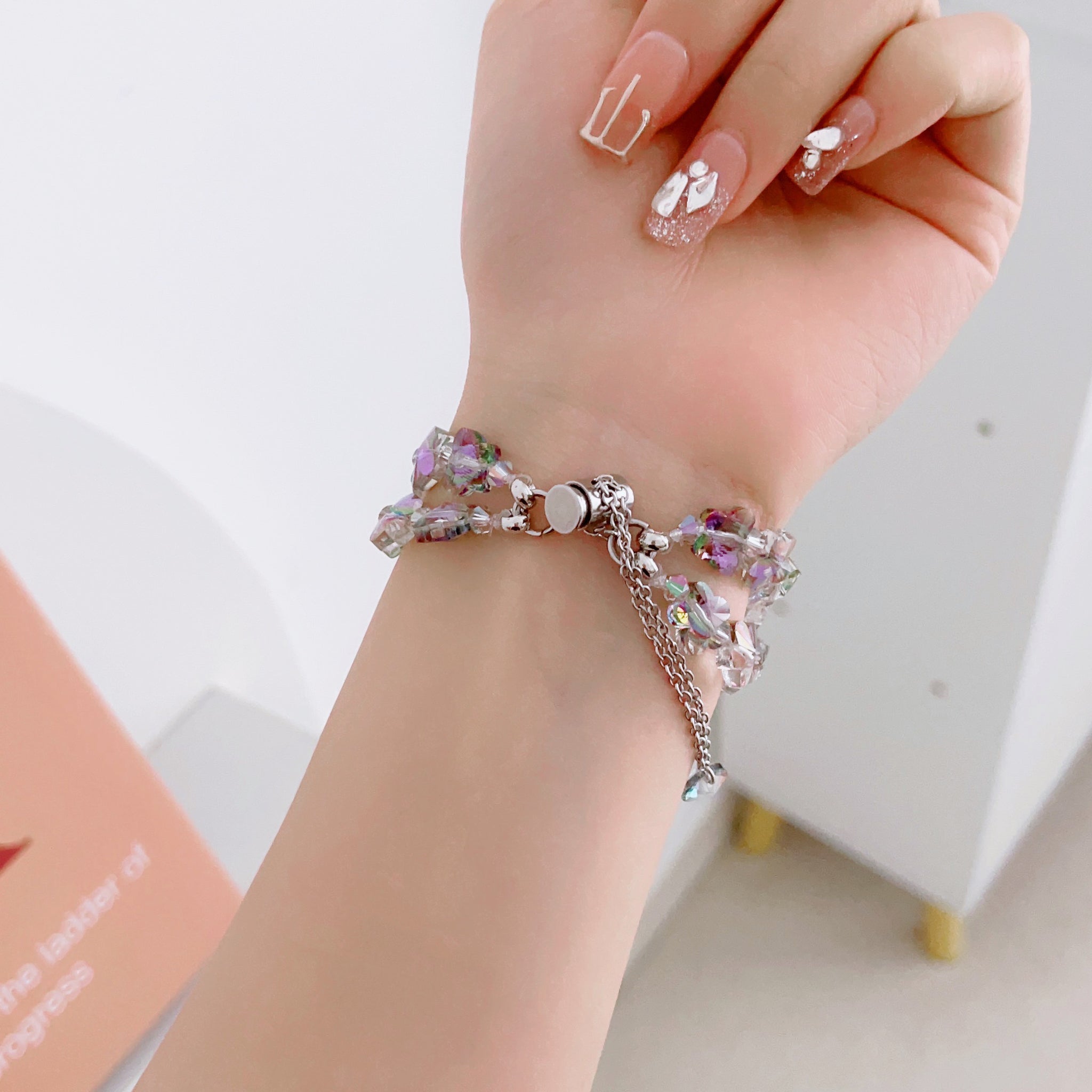 Crystal Butterfly Beads Charm Bracelet Apple Watch Bands for iWatch All Series