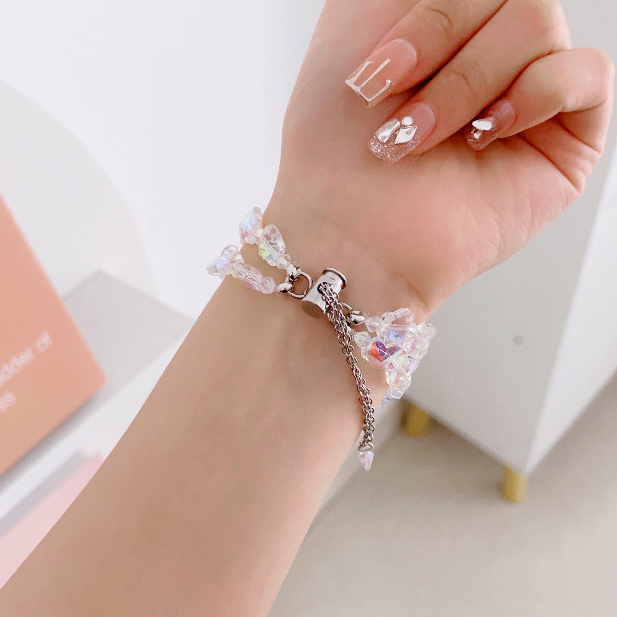 Crystal Butterfly Beads Charm Bracelet Apple Watch Bands for iWatch All Series