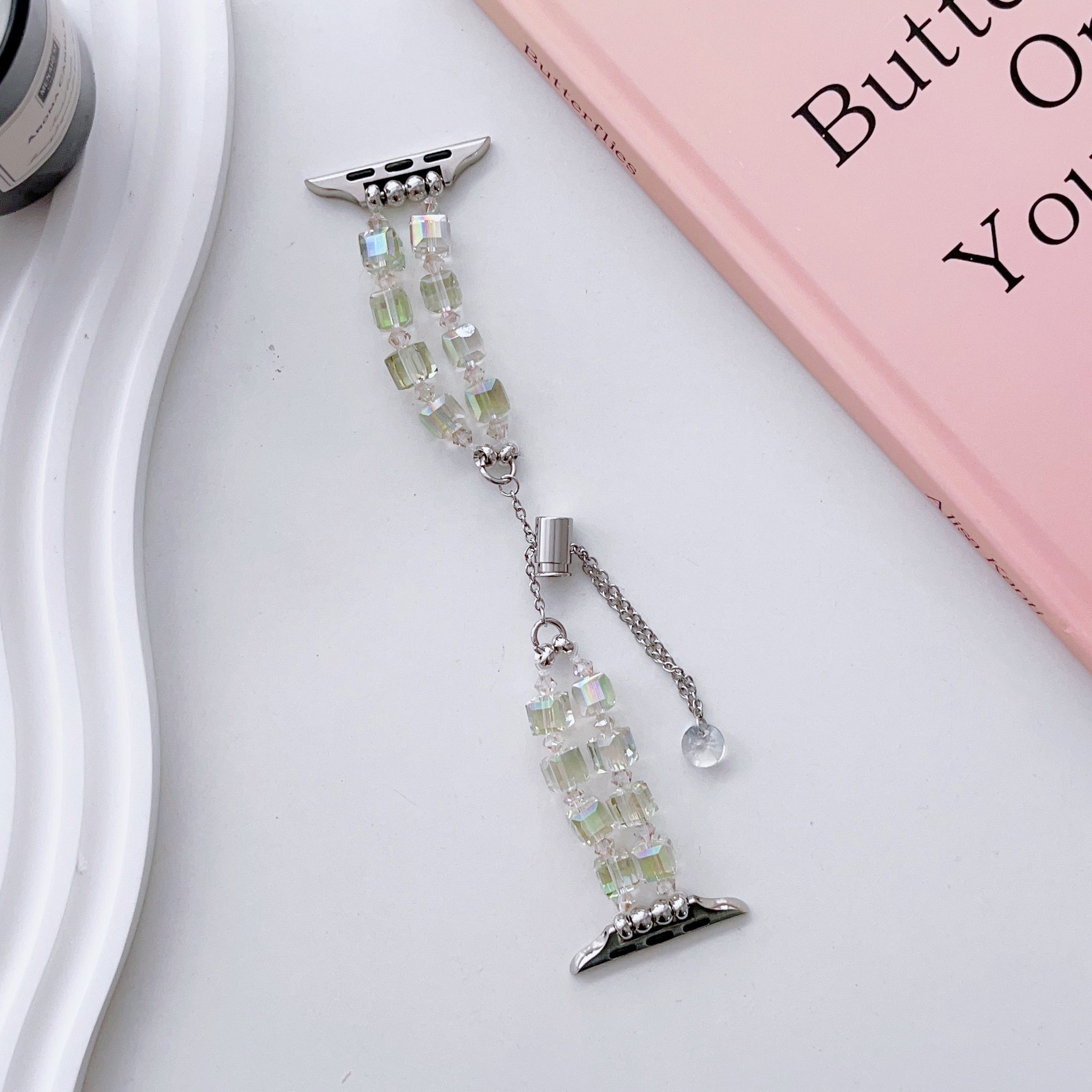 Crystal Cube Beads Charm Bracelet Apple Watch Bands for iWatch All Series