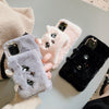 Cute Kitten Wristband Plush iPhone Cases for Series 14 13 12 11 X Xs Pro Max