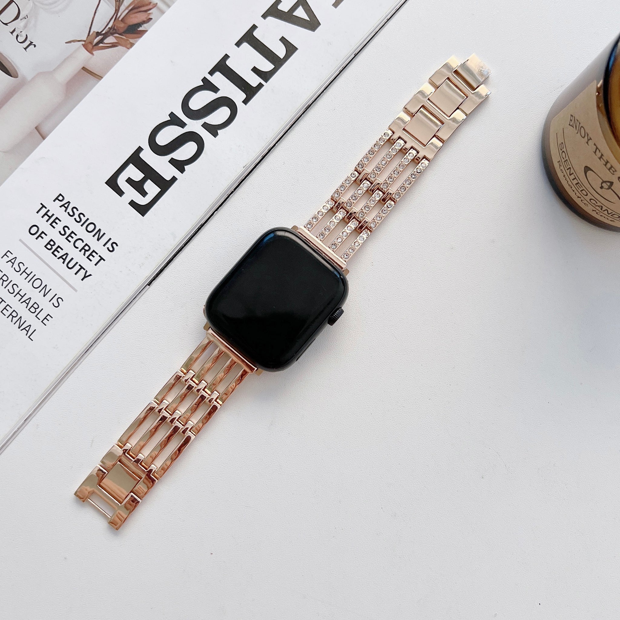 Luxury Chain Linked with Rhinestones Apple Watch Bands for iWatch All Series