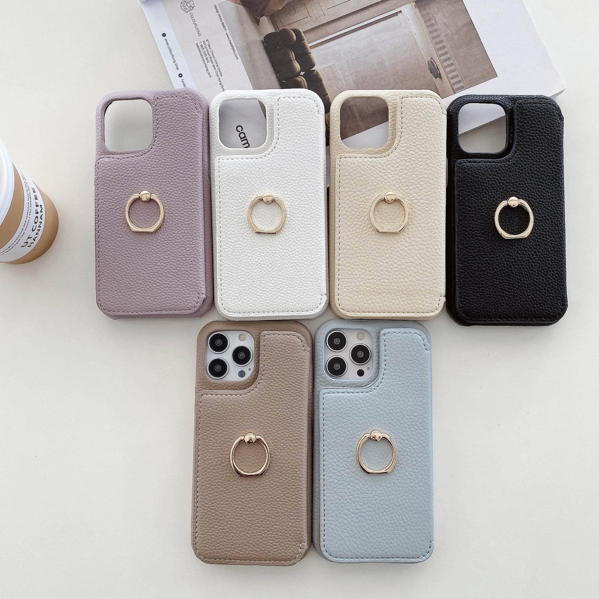 Luxury Leather Loop Cases with Mirror Card Holder for iPhone 14 13 12 11 X Xs Pro Max