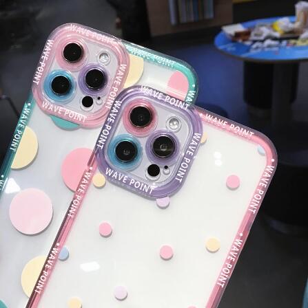 Polka Dots Phone Clear Case for iPhone 11 12 13 14 Pro Max