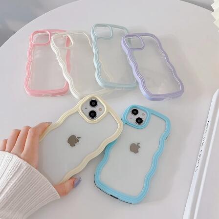 Soft Wavy Candy Color Cases For iPhone 11 12 13 14 Pro Max