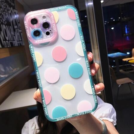Polka Dots Phone Clear Case for iPhone 11 12 13 14 Pro Max
