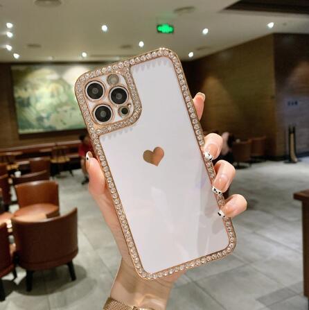 Luxury Love Heart Bling Rhinestone Phone Case for iPhone 12 11 13 14 Pro Max