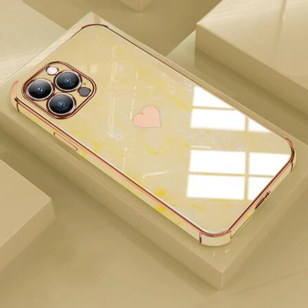 Luxury Love Heart Marble Phone Case for iPhone 11 12 13 Pro Max