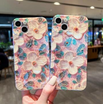 Soft Flower Glitter Laser Phone Case For iPhone 11 12 13 Pro Max X XS XR 7 8 Plus