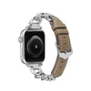 Luxury Metal Chain and Leather Bracelet Apple Watch Bands for iWatch All series