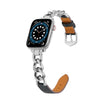 Luxury Metal Chain and Leather Bracelet Apple Watch Bands for iWatch All series
