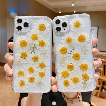 Dry Flower Transparent Phone Case For iphone 13 14 mini Pro & Max Soft Shockproof Cases Cover