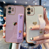 Soft Love Heart Wrist Strap Phone Case For iPhone 12 13 14 Pro Max
