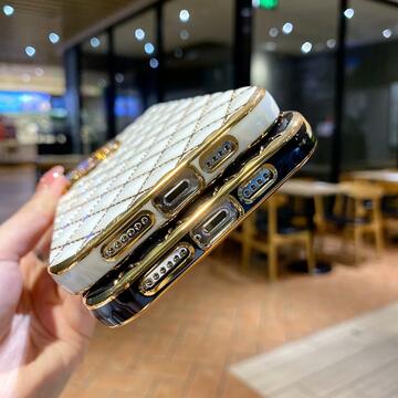 Luxury Soft Grid Electroplated Phone Case For iPhone 11 12 13 Pro Max XS X XR Max 7 8 Plus SE