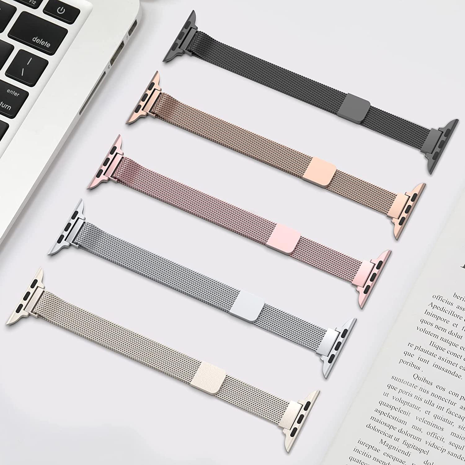 Stainless Steel Slim & Thin Bands for Apple iWatch Mesh Magnetic Clasp Strap