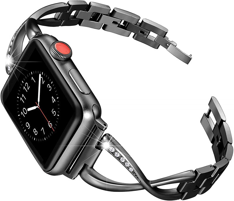 Apple Watch Bands - Stainless Steel Cuff, With Blings