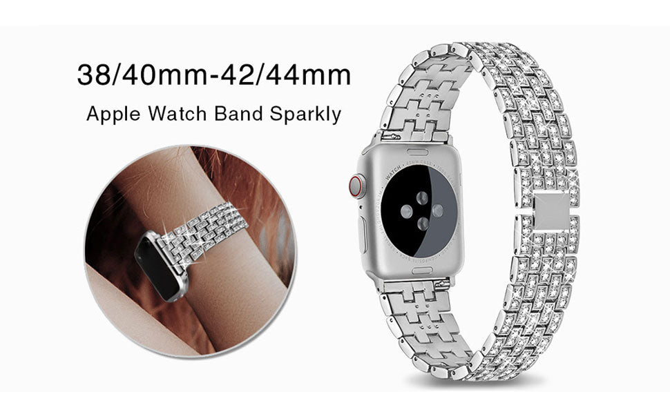 Luxury Rhinestone Bracelet Adjustable Apple Watch Bands for iWatch All Series
