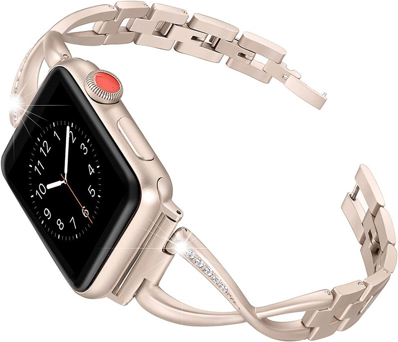 Apple Watch Bands - Stainless Steel Cuff, With Blings