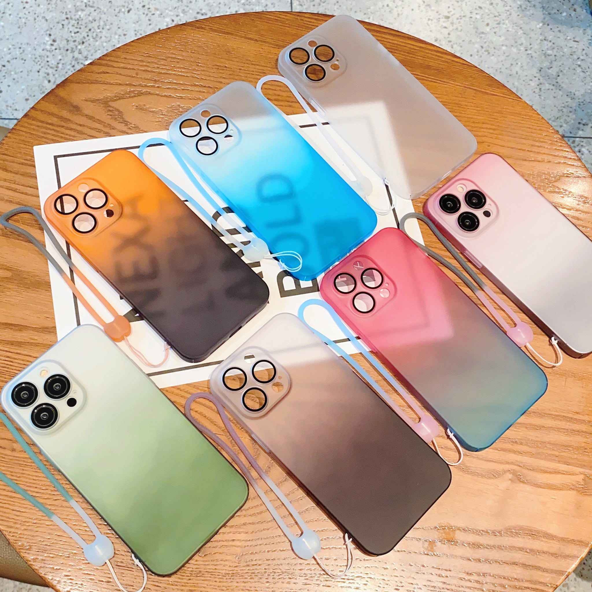 Gradient Rainbow Color Full Coverage Cases for iPhone 14 13 12 11 Xs Pro Max