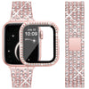 Luxury Rhinestone Bracelet Adjustable Apple Watch Bands with Case for iWatch All Series