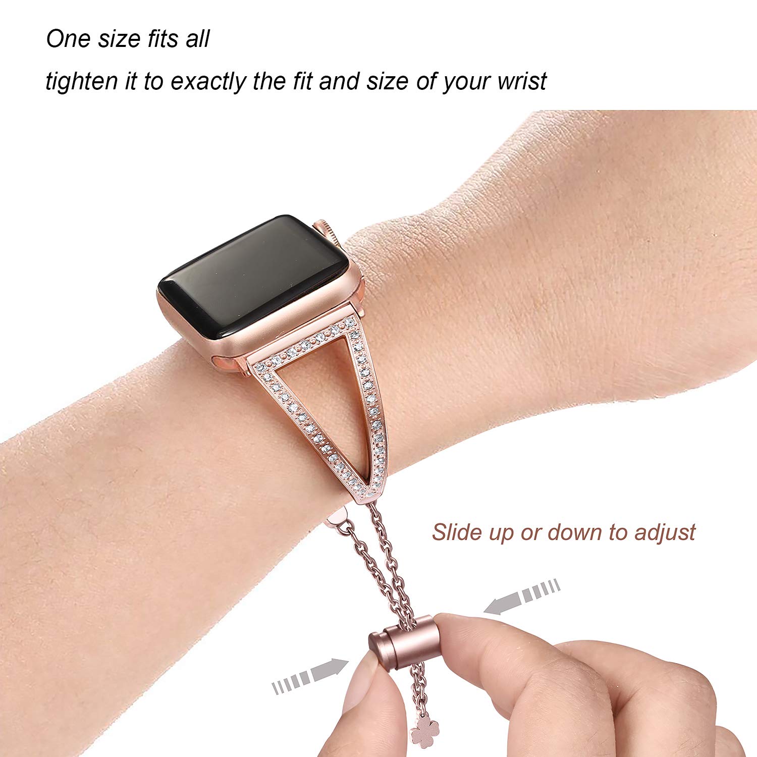 Luxury Rhinestones Stainless Steel Bracelet iWatch Bands for All Series
