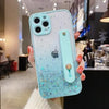Soft Wrist Strap Glitter Phone Case For iPhone 12 11 13 Pro Max X XR XS 7 8 Plus
