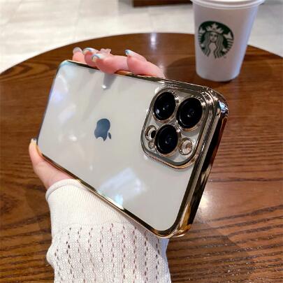 Luxury Plating Square Clear Phone Case For iPhone 14 13 12 11 Pro Max Mini X XS XR 7 8 Plus