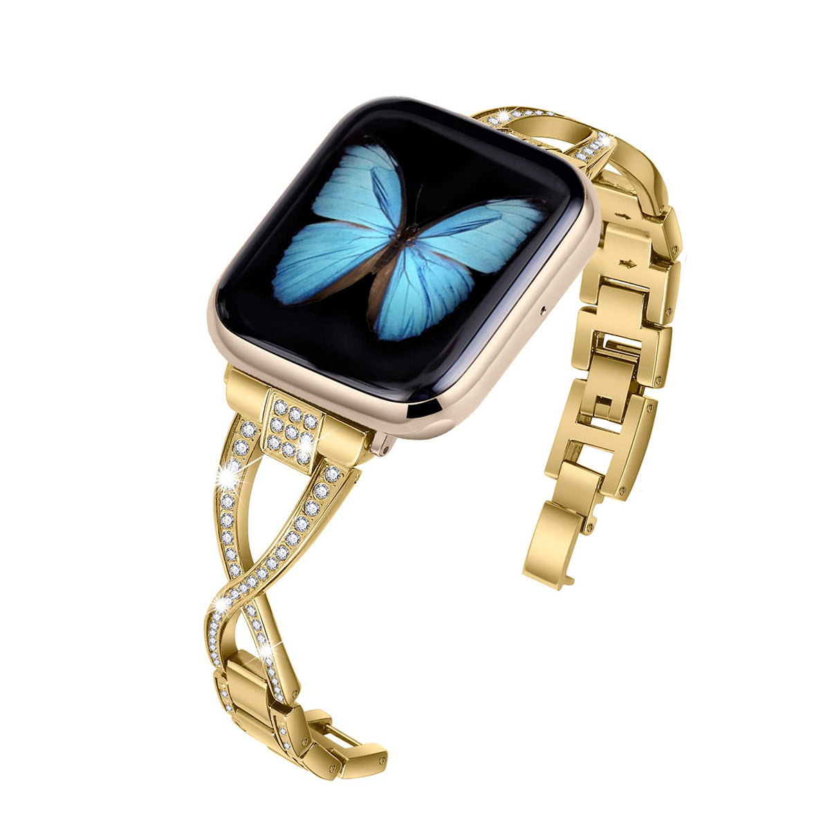 Luxury Stainless Steel Bracelet with Rhinestones Apple Watch Bands for All Series
